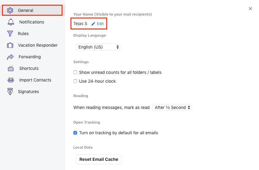 Setting Display Name On Email Flock Mail